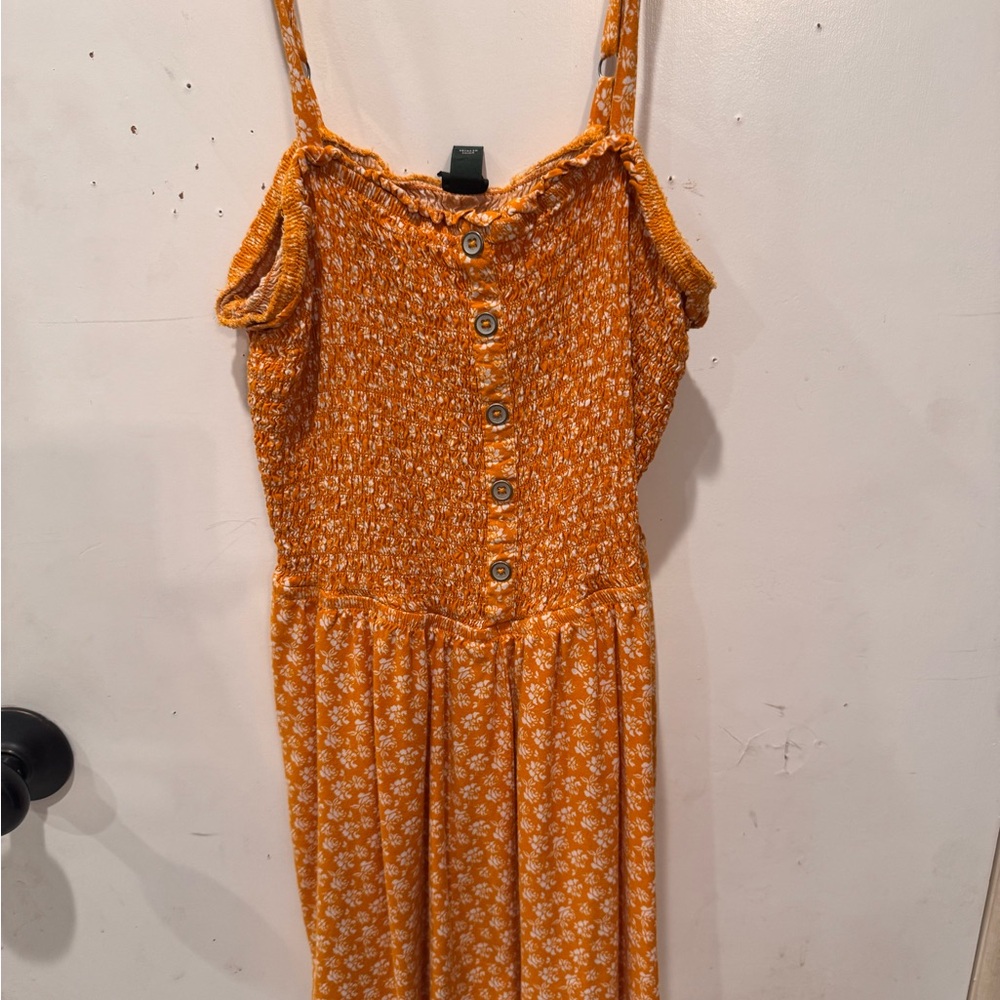 Wild Fable Orange Floral Smocked Top